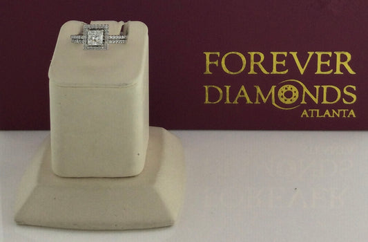 14K White Gold 0.75 Carat Center Stone 0.50CTW Diamond Ring
