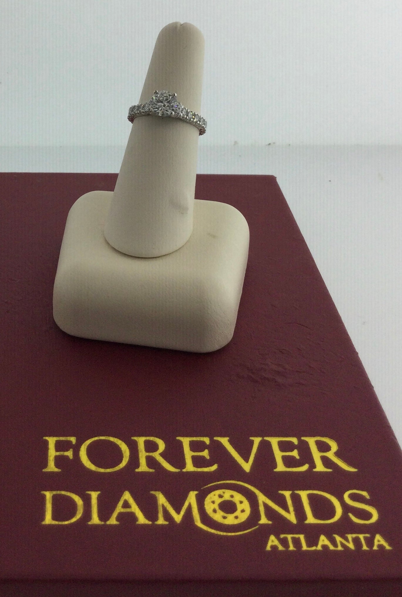 18K White Gold 1 Carat Center Stone 1.95CTW Diamond Ring