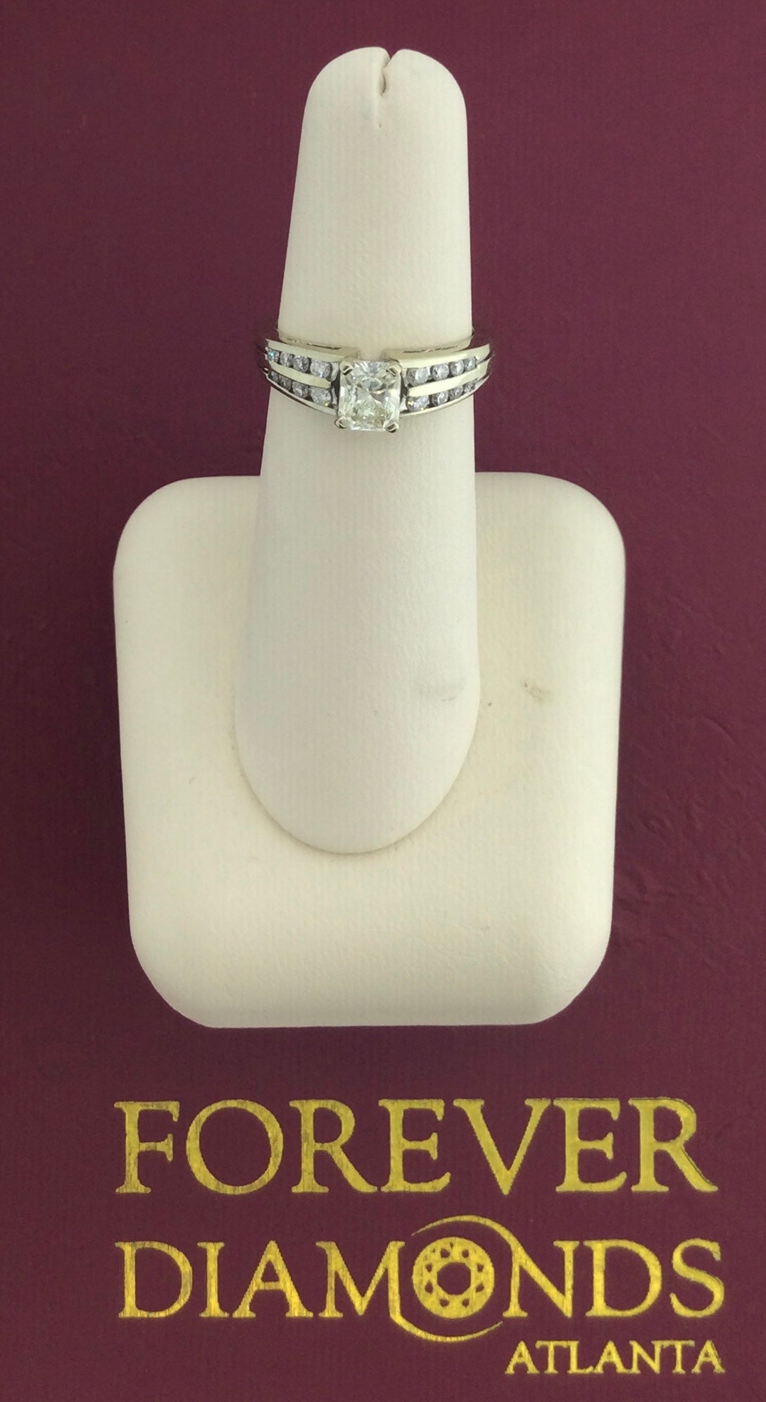 14K White Gold 0.57 Carat Center Stone 0.25CTW Diamond Ring