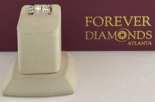 14K White Gold 0.57 Carat Center Stone 0.25CTW Diamond Ring