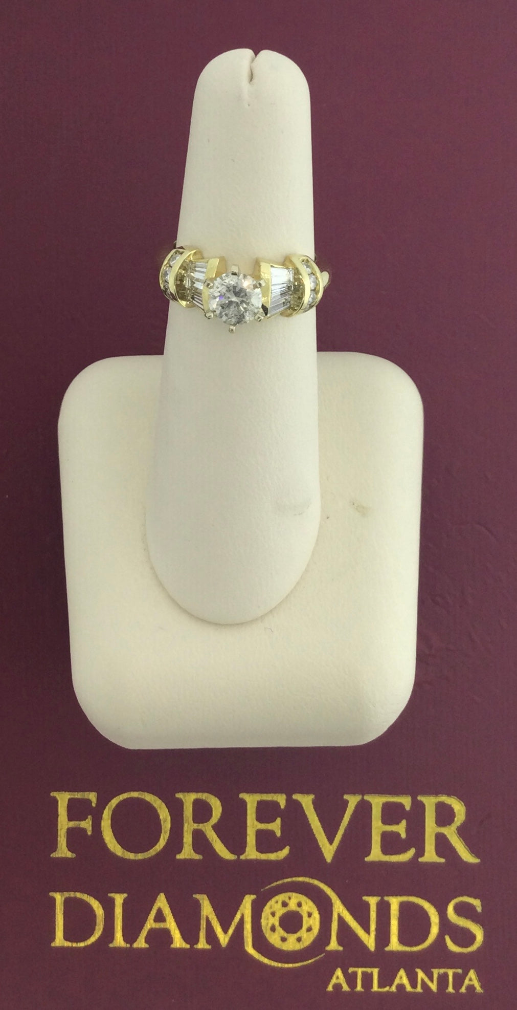 14K Yellow Gold 0.81 Carat Center Stone 0.35CTW Diamond Ring
