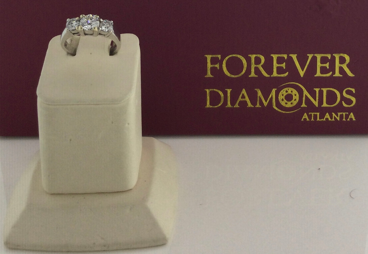 14K White Gold 0.76 Carat Center Stone 1.36CTW Diamond Ring