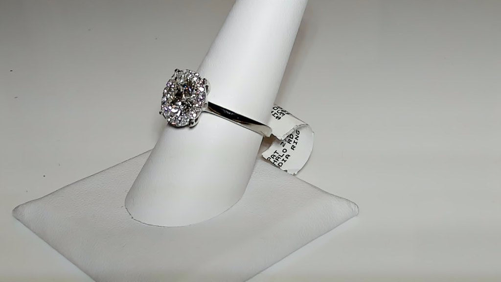 **2.3 CTW Round Lab-Grown Diamond Halo Engagement Ring**
