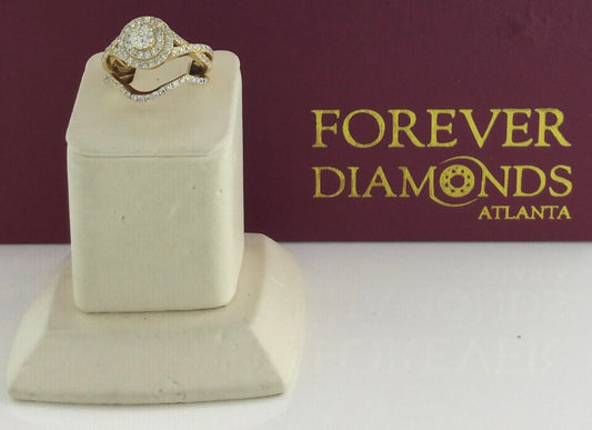 14K Yellow Gold 0.35 Carat Center Stone 1.20CTW Diamond Ring
