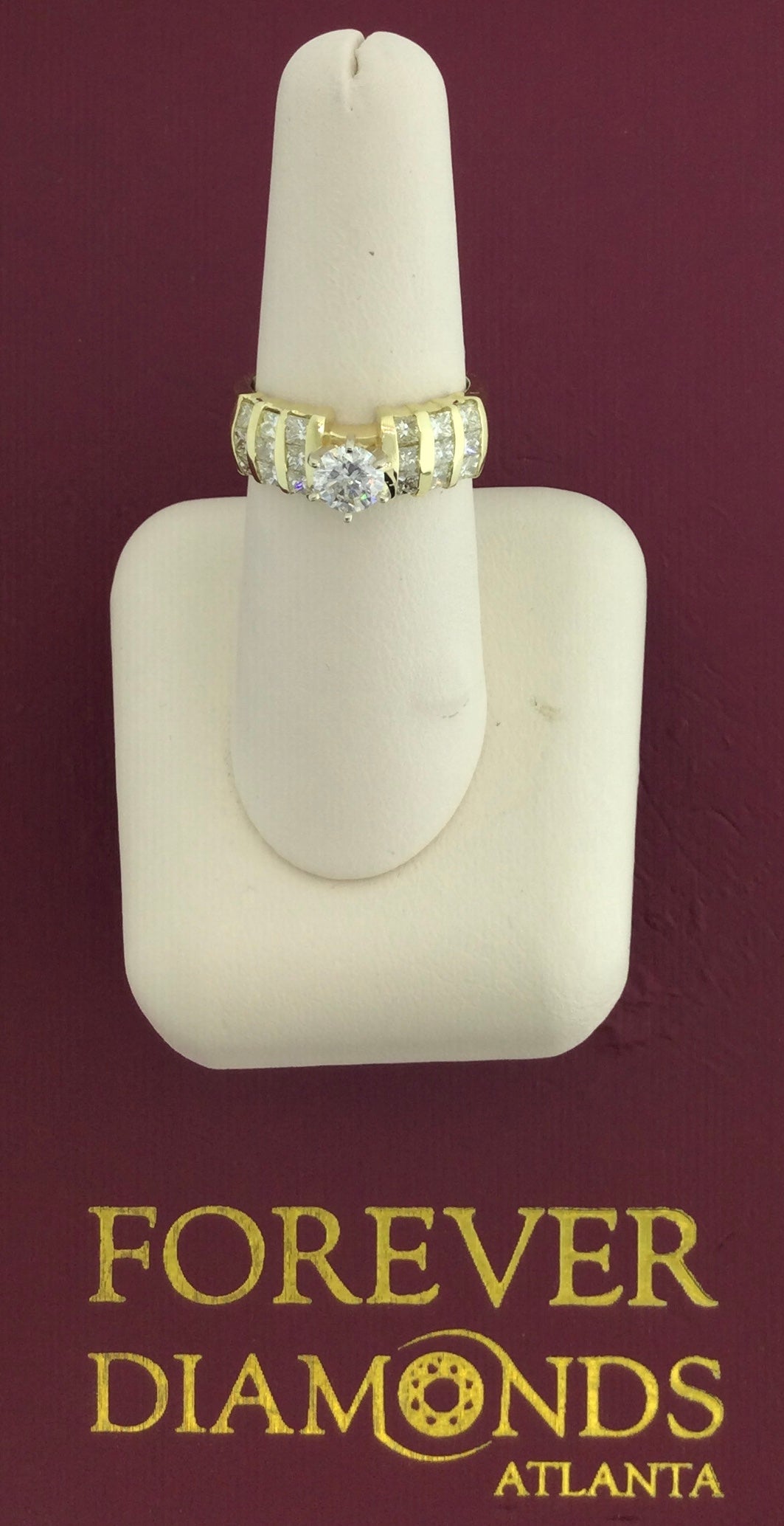 14K Yellow Gold 0.52 Carat Center Stone 1.62CTW Diamond Ring