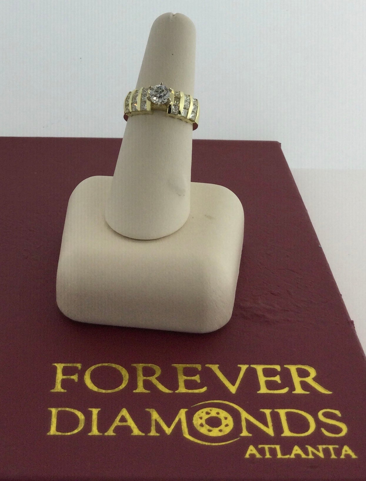 14K Yellow Gold 0.52 Carat Center Stone 1.62CTW Diamond Ring