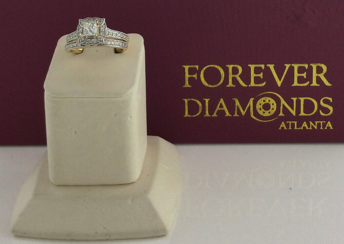 14K Yellow Gold 0.50 Carat Center Stone 1.40CTW Diamond Ring