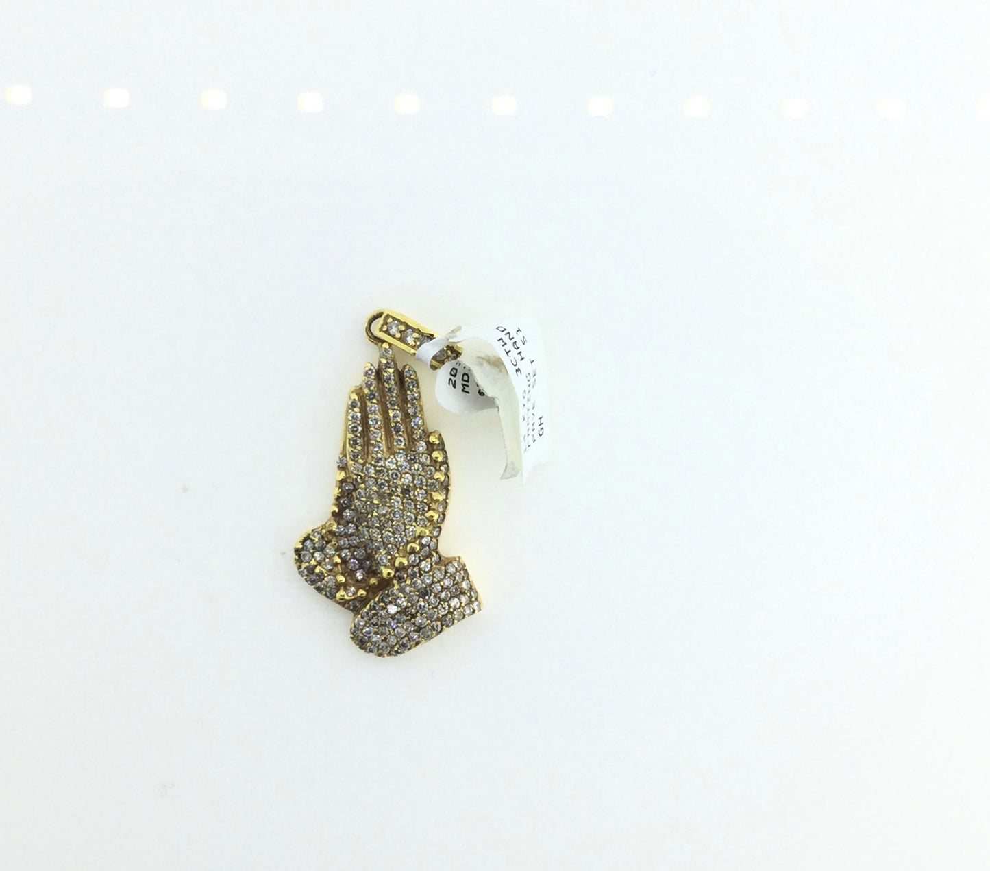 14 K Yellow Gold 3CTW Praying Hand Charm