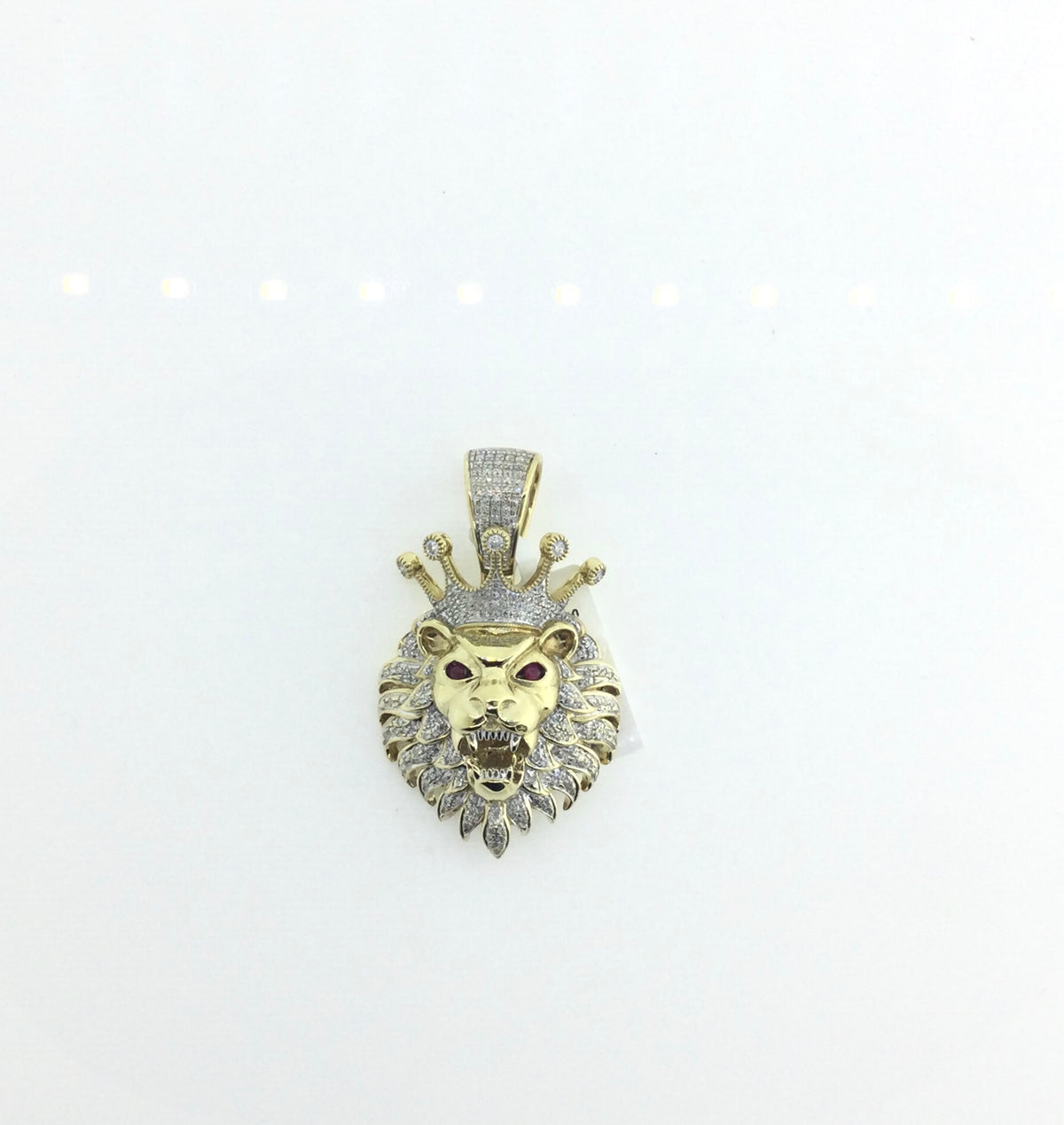 10K Yellow Gold 0.75CTW Diamond Lion Crown Charm