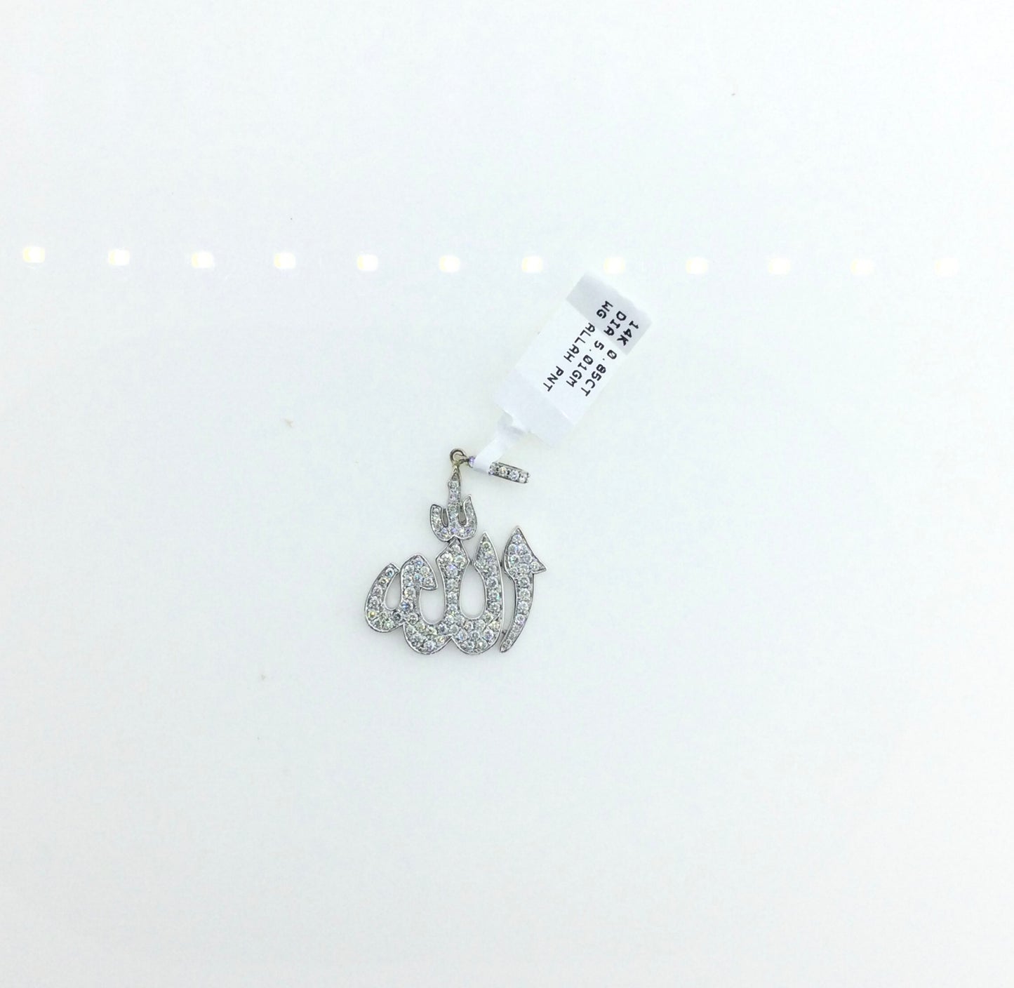 14K White Gold 0.85CT Allah Charm