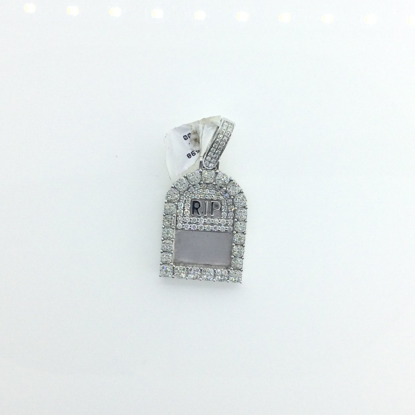 14K White Gold 1.74CTW RIP Charm