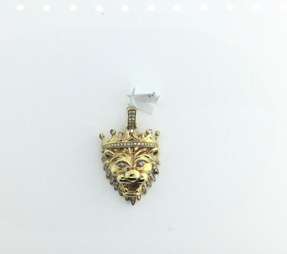 14K Yellow Gold 0.55CT Lion Head Charm