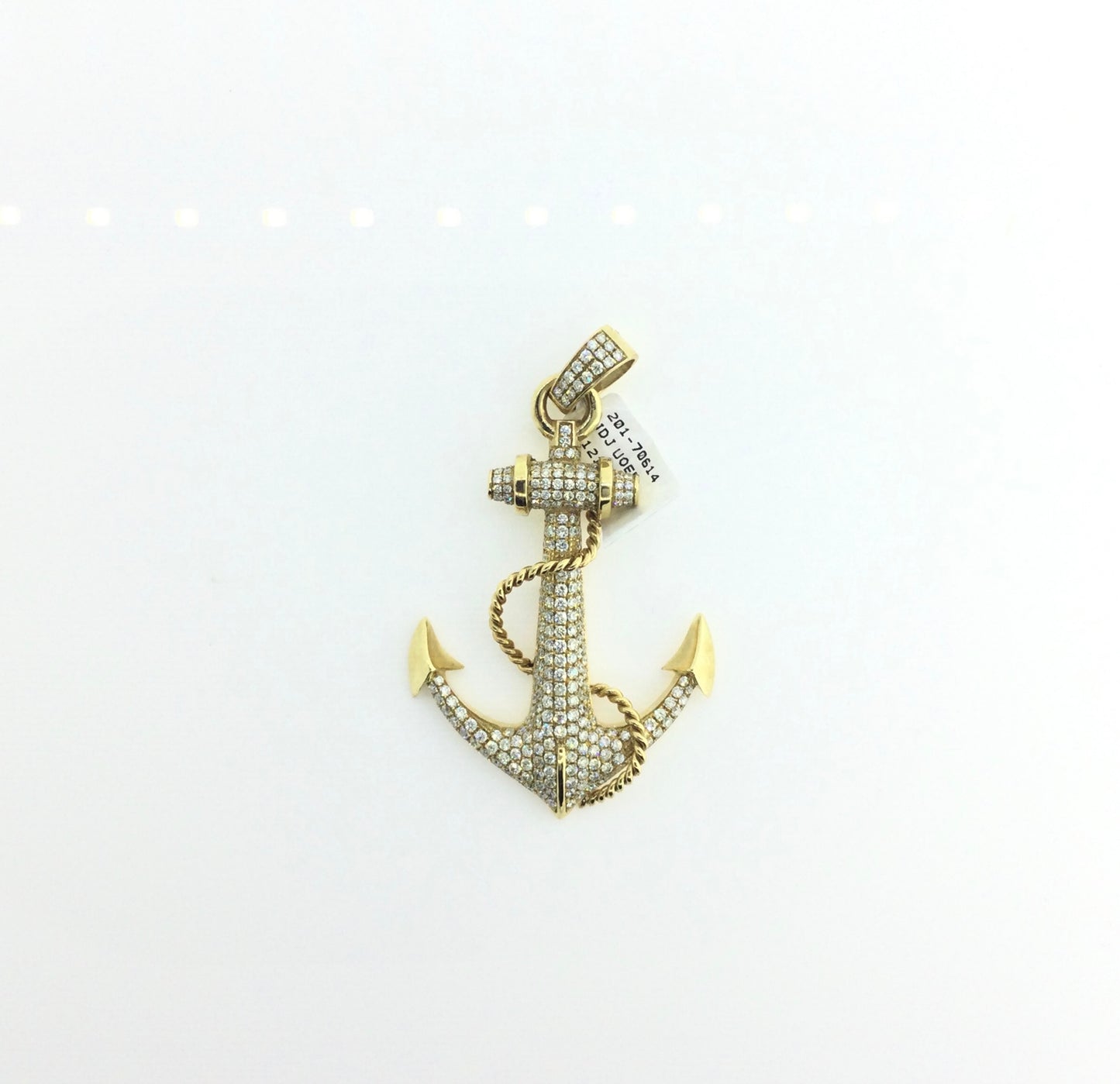 14K Yellow Gold 3.18CT 2.5'' Anchor Charm