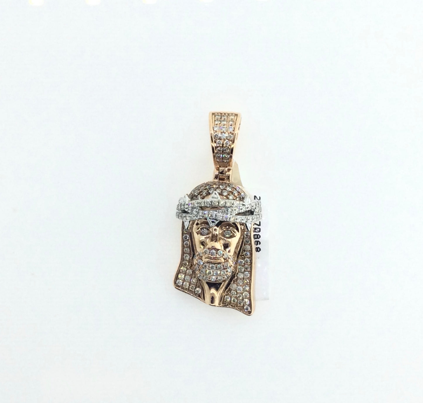 14K White/Rose Gold 1.00CTW Jesus Head Charm