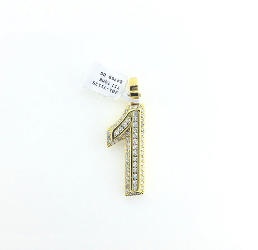 10K Yellow Gold 1.25CTW Number "1" Charm
