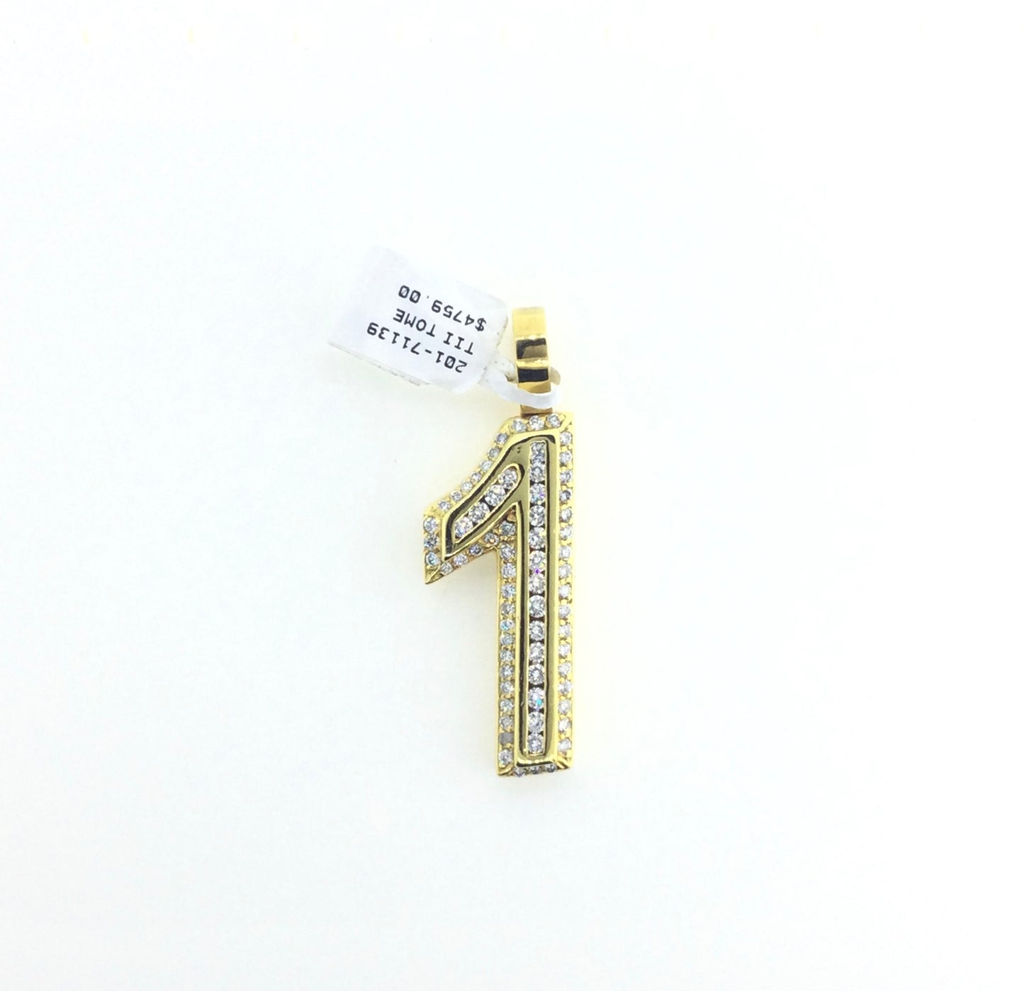 10K Yellow Gold 1.25CTW Number "1" Charm