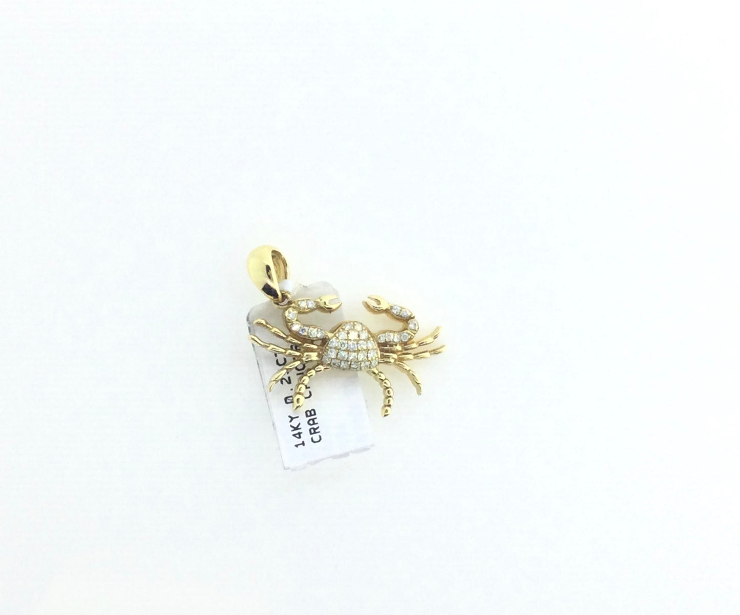 14K Yellow Gold 0.25CT Crab Cancer Charm