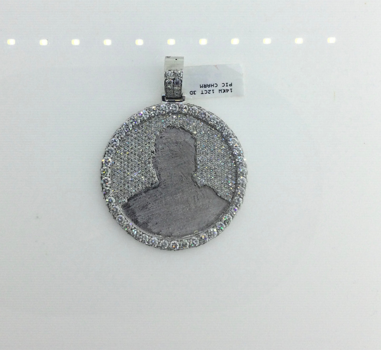 14K White Gold 12CT 3D Picture Charm