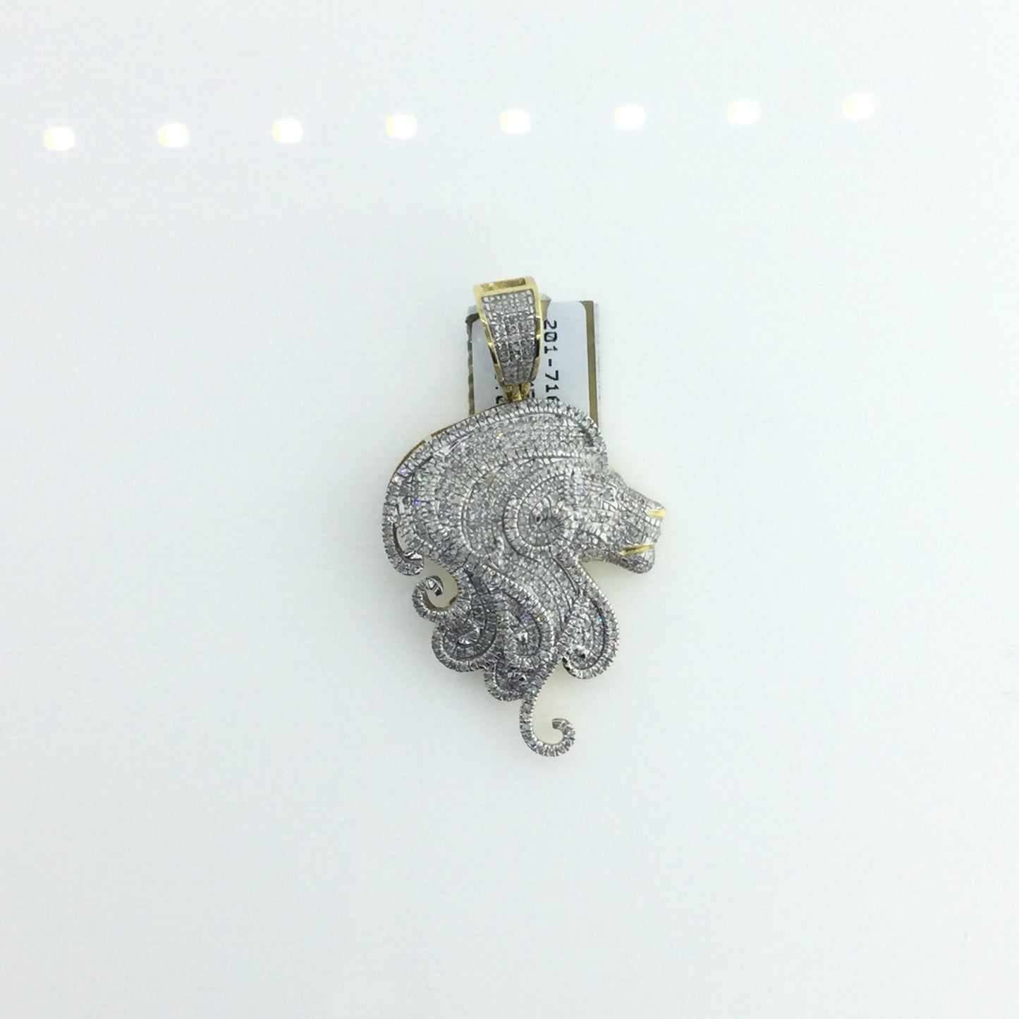 10K Yellow Gold 1.04CT Lion Head Charm