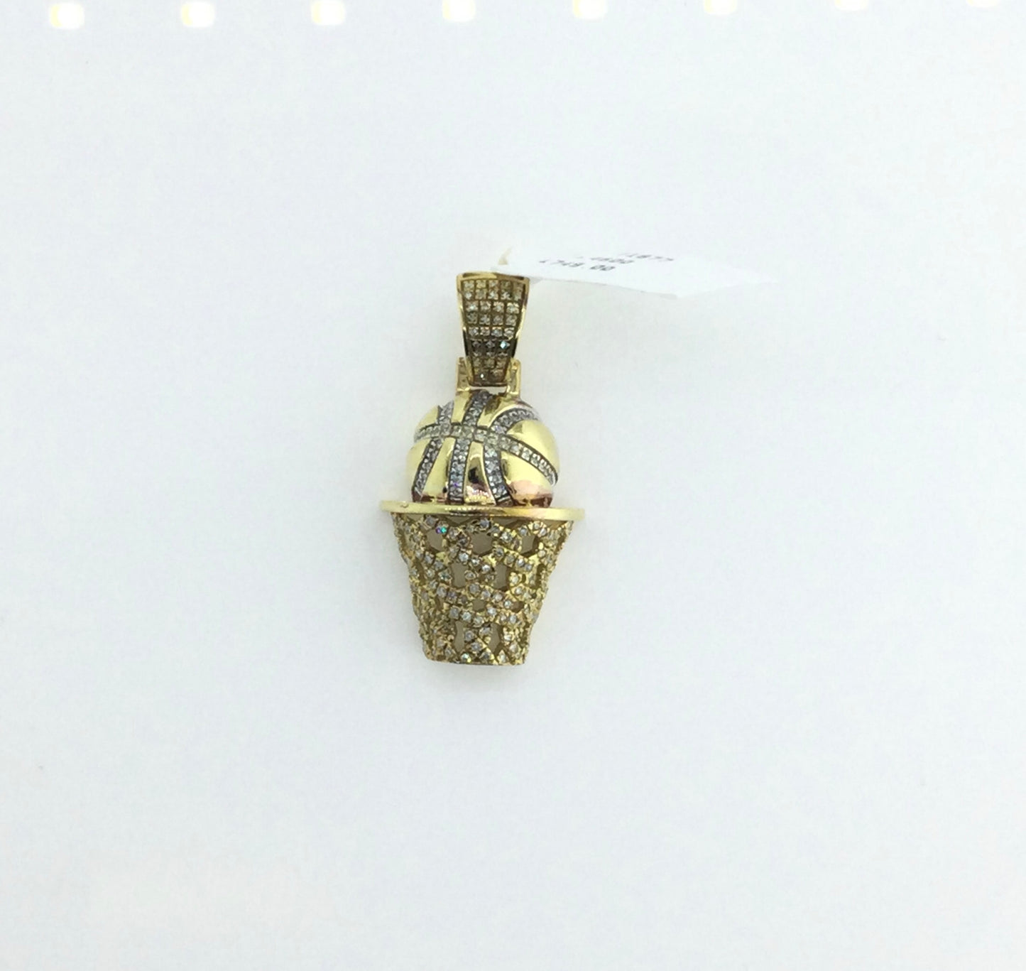 10K Yellow Gold 0.55CT Basket Ball Charm