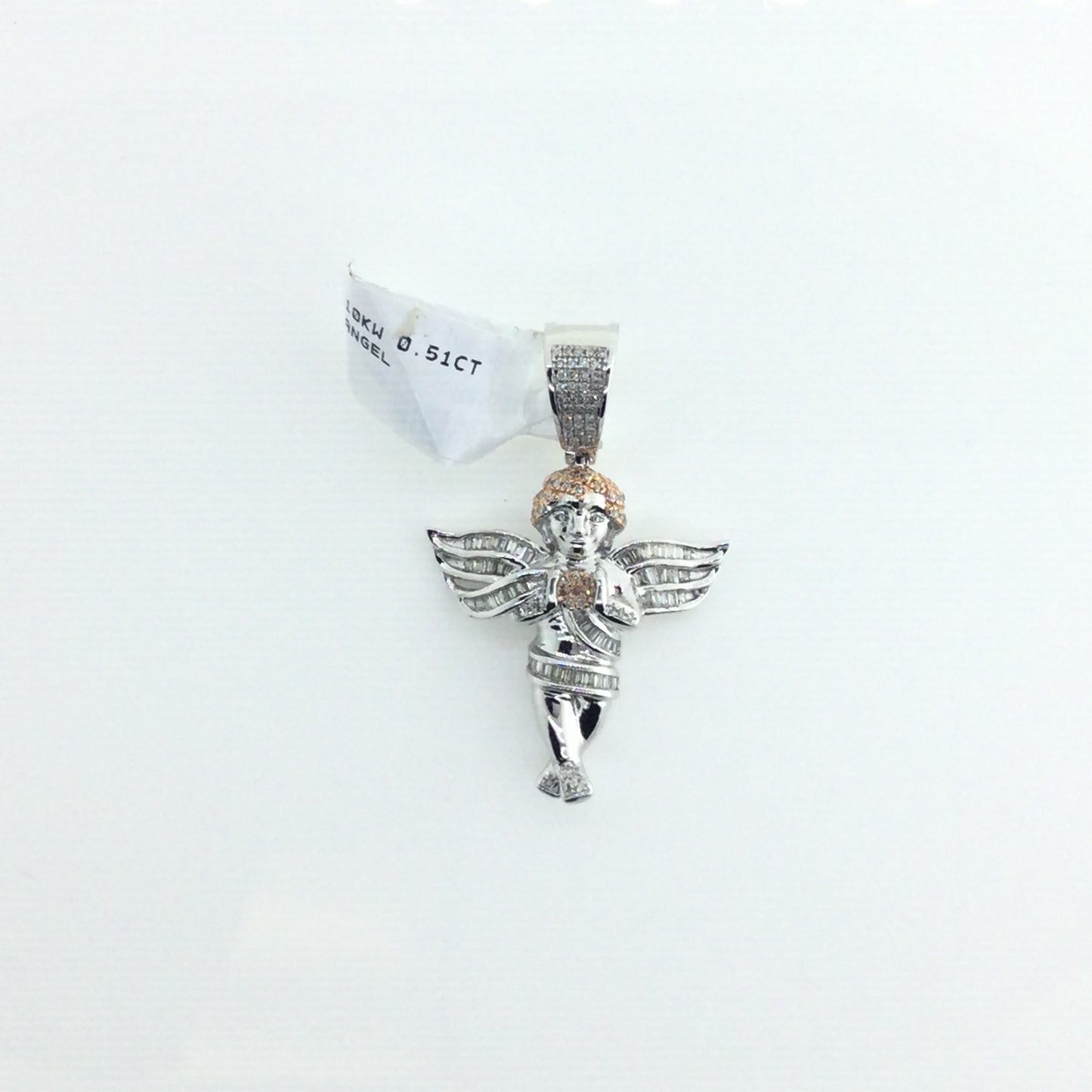 10K White Gold 0.51CT Angel Charm