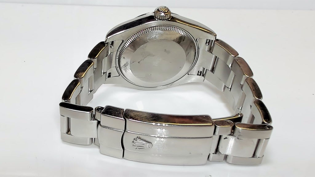 **Rolex Datejust 31mm Stainless Steel Black Dial Fluted Bezel Watch**