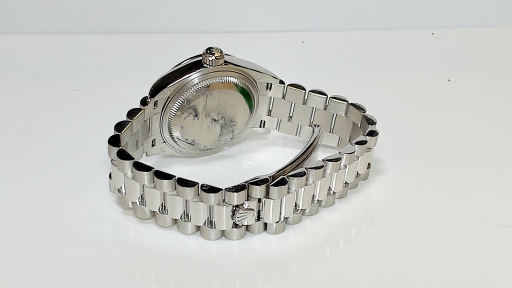 Rolex Lady-Datejust 28 Platinum Ice Blue Dial President Watch