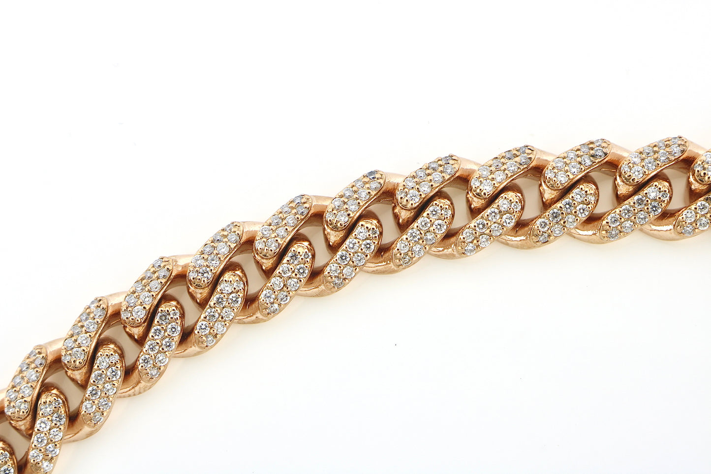 10K Rose Gold 25CTW Diamond 204.3 Grams Cuban Necklace