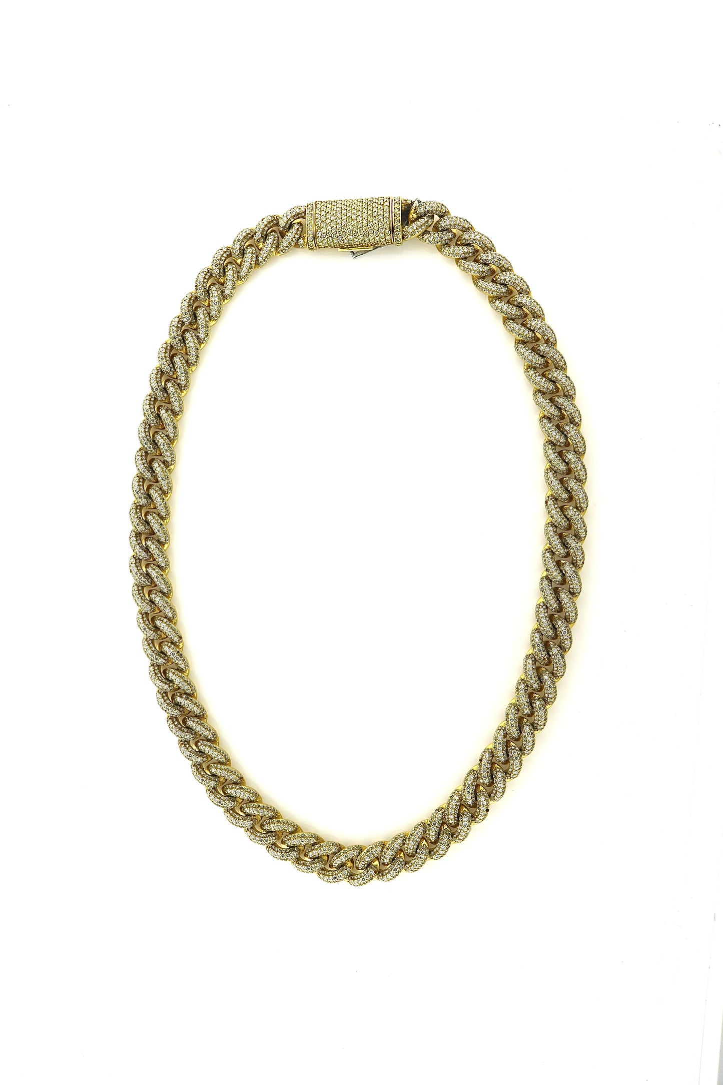 14K Yellow Gold 41.3CTW Diamond 230 Grams Cuban Necklace