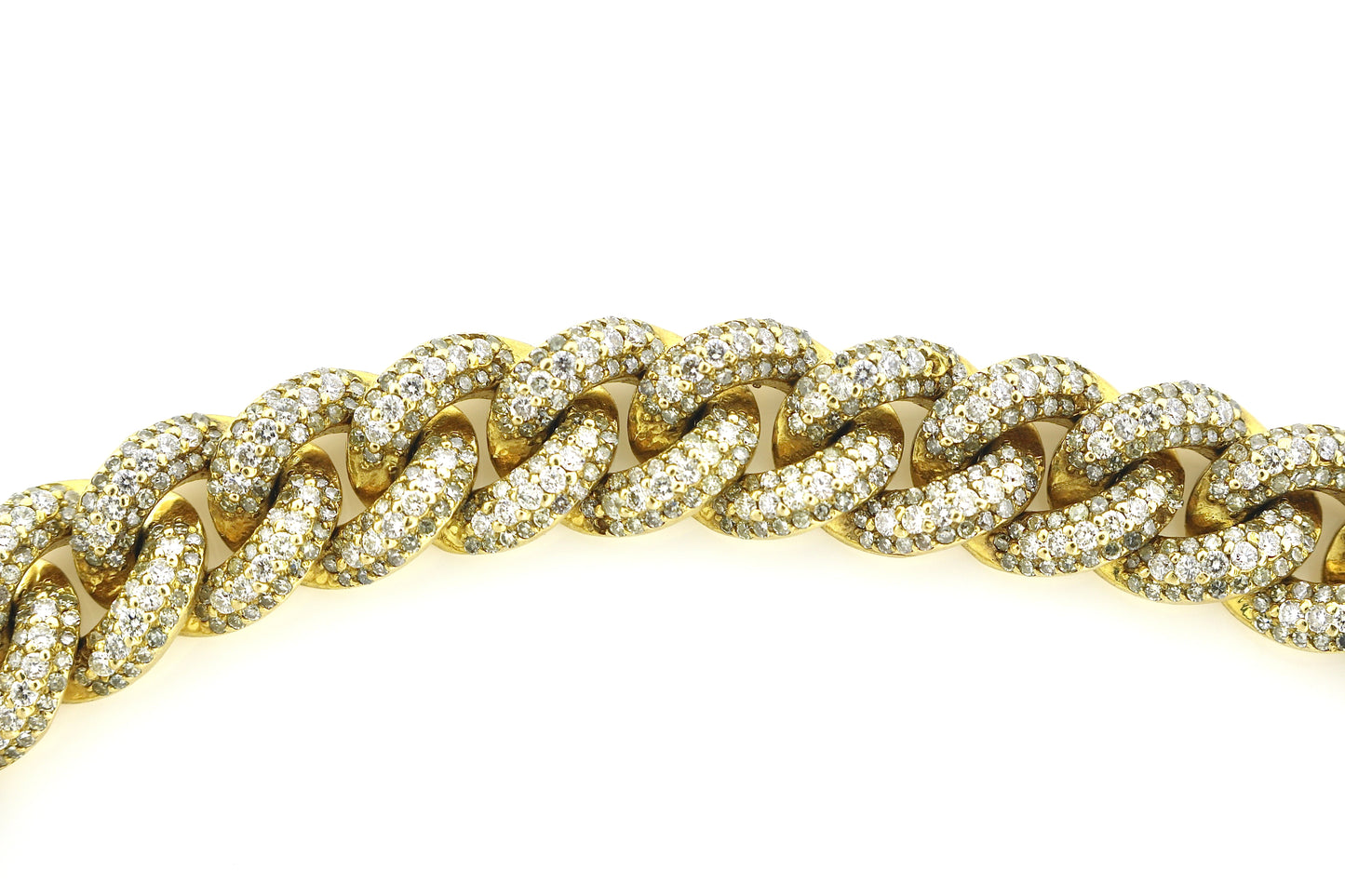 14K Yellow Gold 41.3CTW Diamond 230 Grams Cuban Necklace