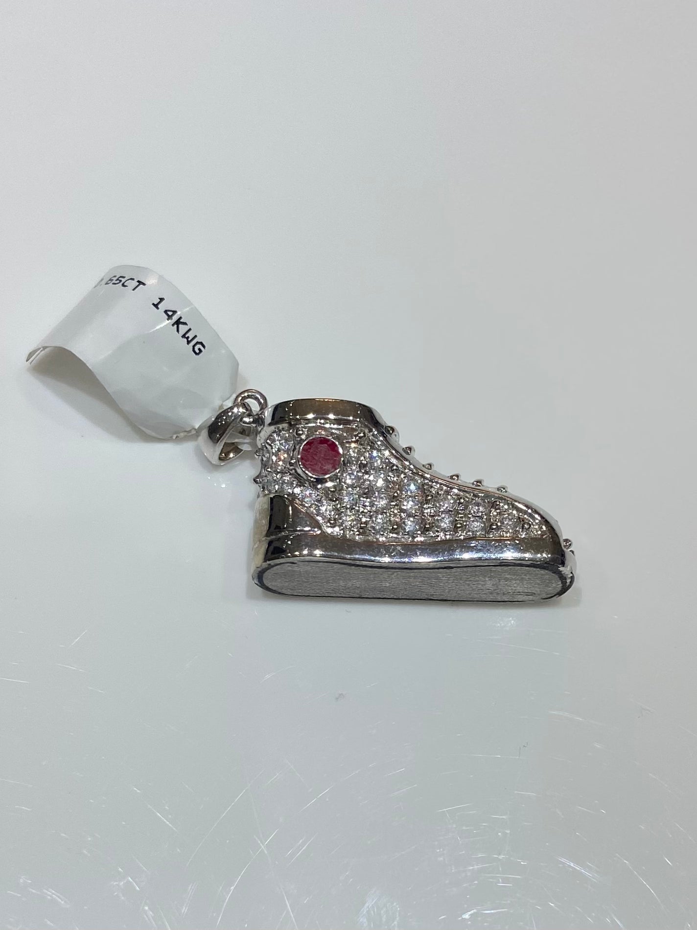 14K White Gold 0.65CT Shoe Charm