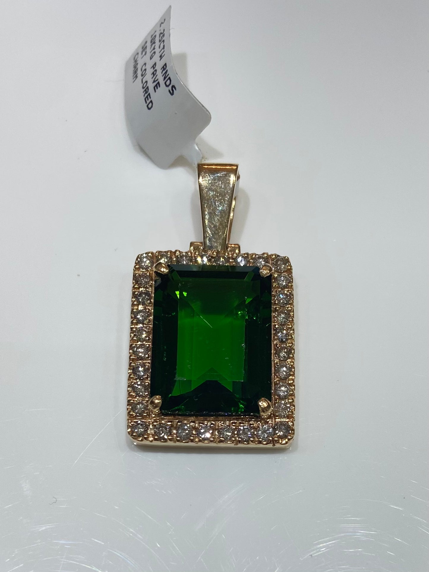 10K Yellow Gold 2.25CTW Rounds Pave Setting Colored Charm