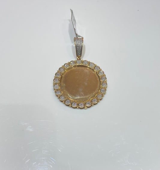 10K Yellow Gold 0.44CT Flow Illusion Picture Frame Charm