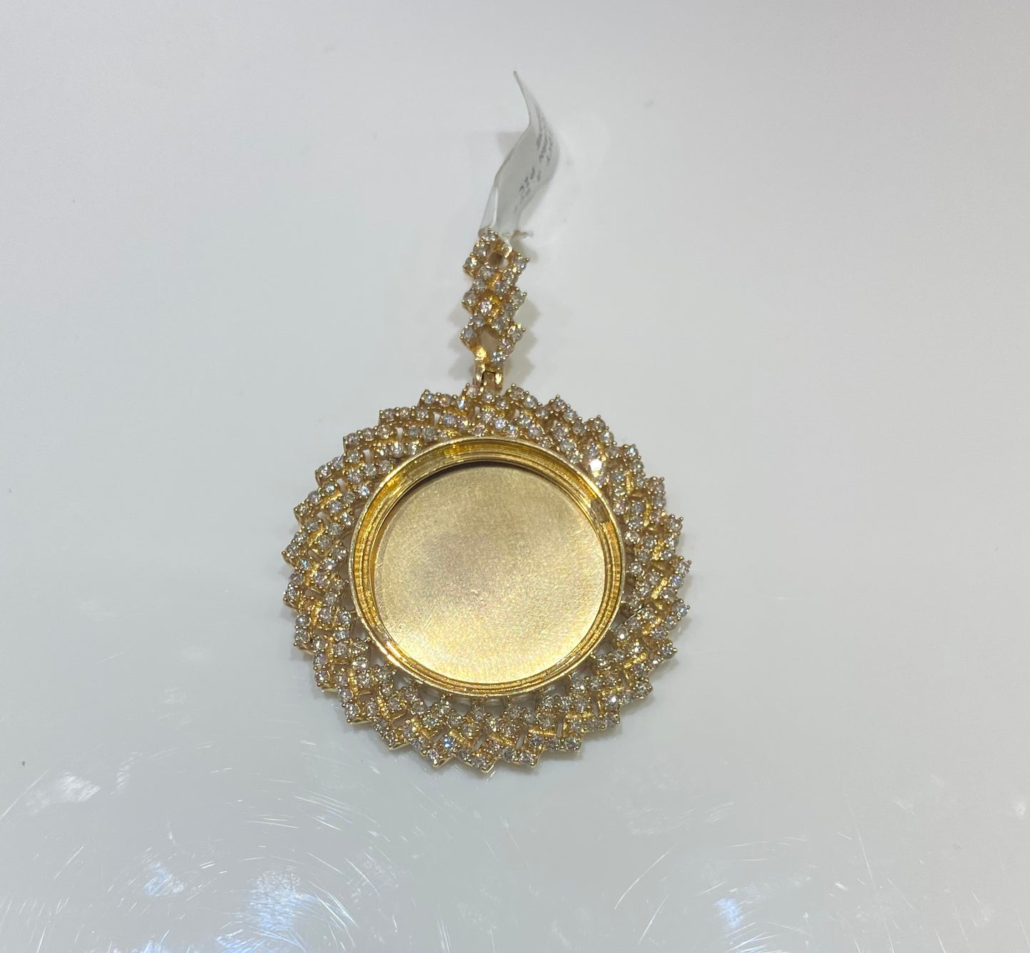 10K Yellow Gold 3.5CT Cuban Picture Frame Charm