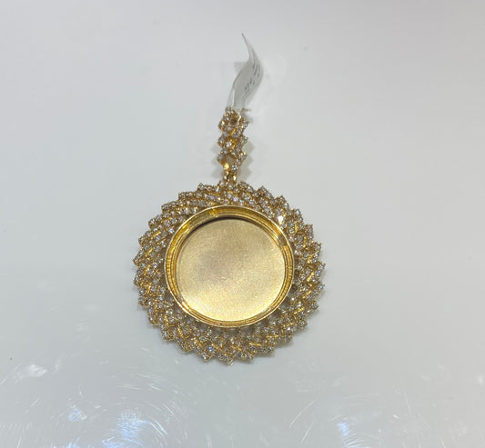 10K Yellow Gold 3.5CT Cuban Picture Frame Charm