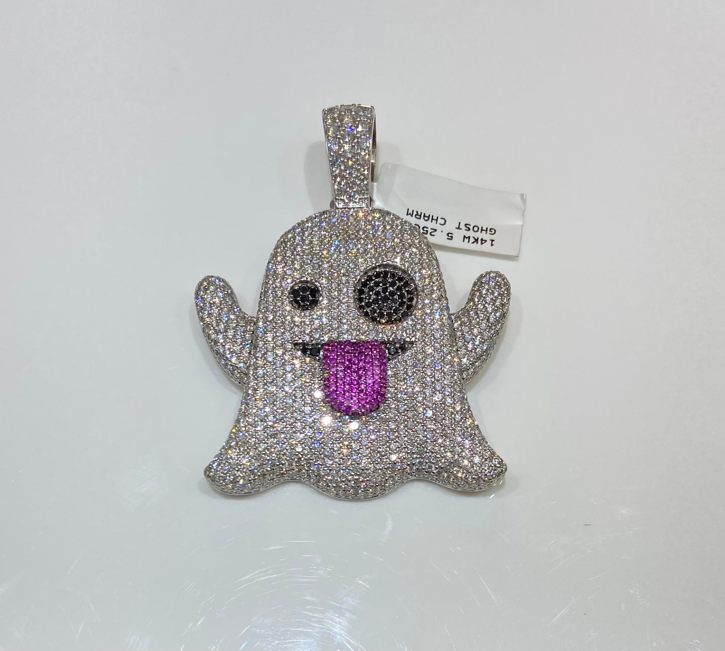 14K White Gold 5.25CT Ghost Charm
