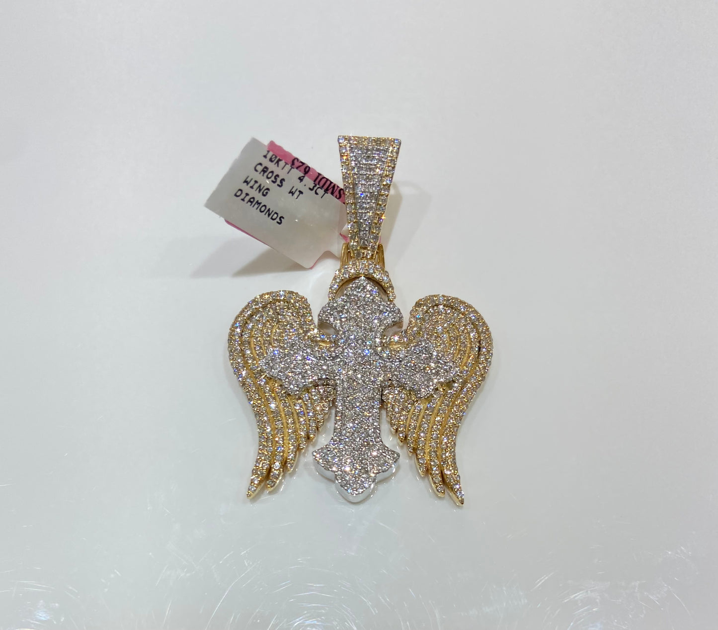 10K TT 4.3CT Cross With Wings Charm