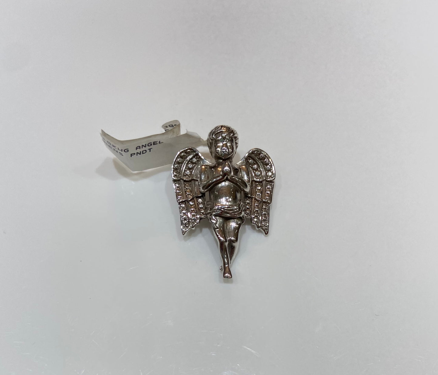 10K White Gold Angel Pendent