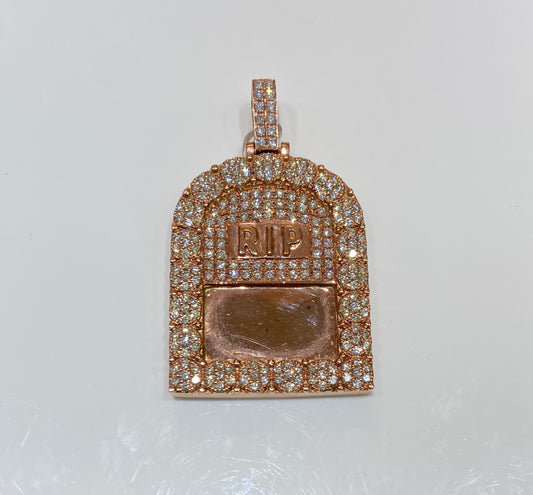 14K Rose Gold 3.5CTW RIP Picture Charm
