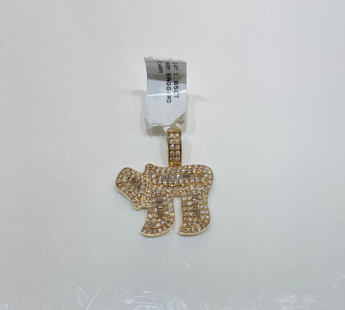14K Yellow Gold 1.85CT Baguette/Round Charm
