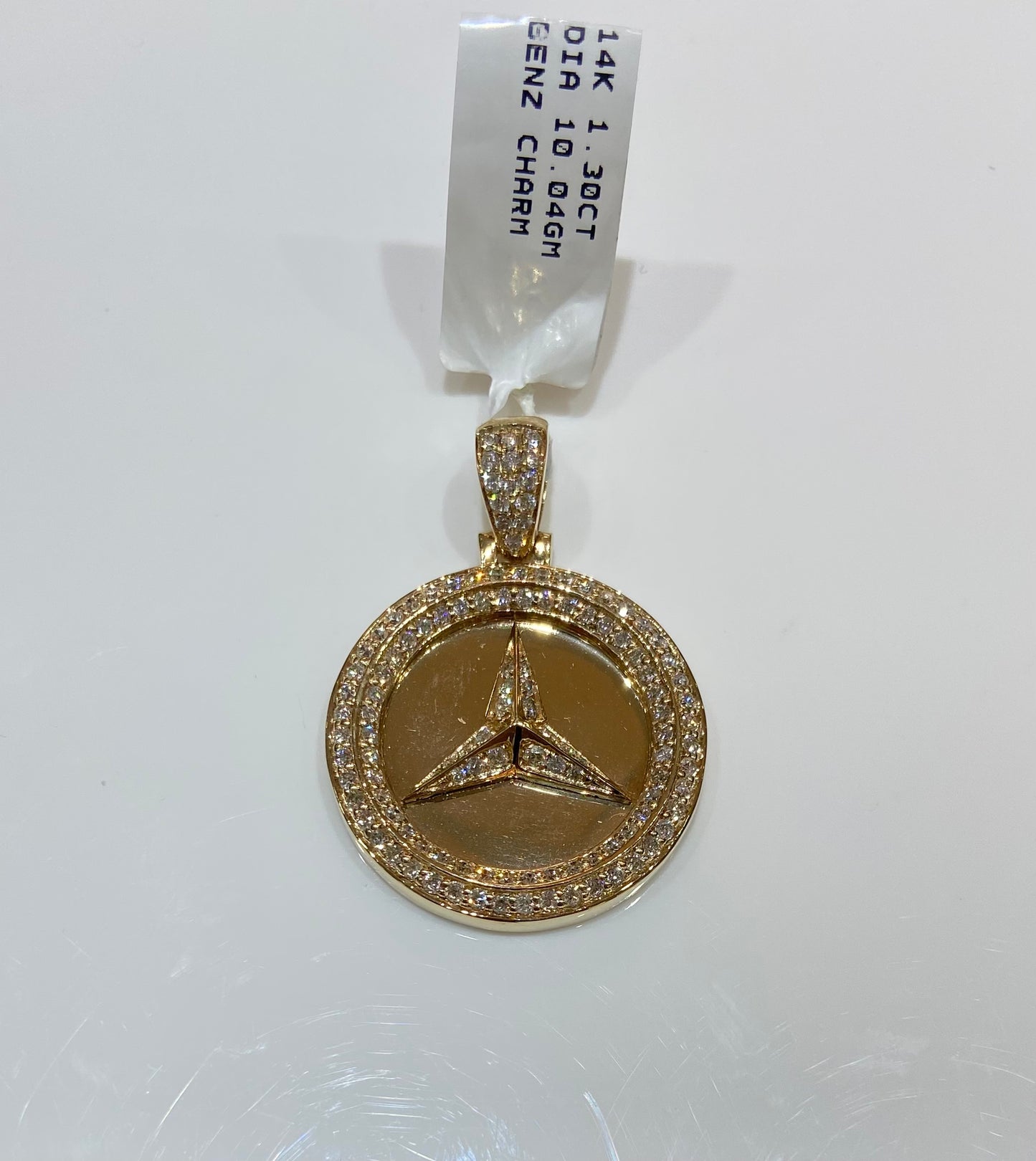 14K 1.30CT Diamond Benz Charm