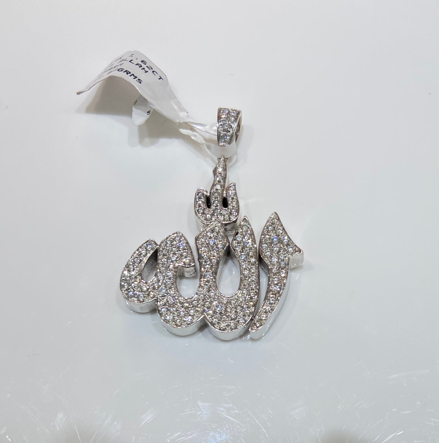 14K White Gold 1.62CT Allah Charm