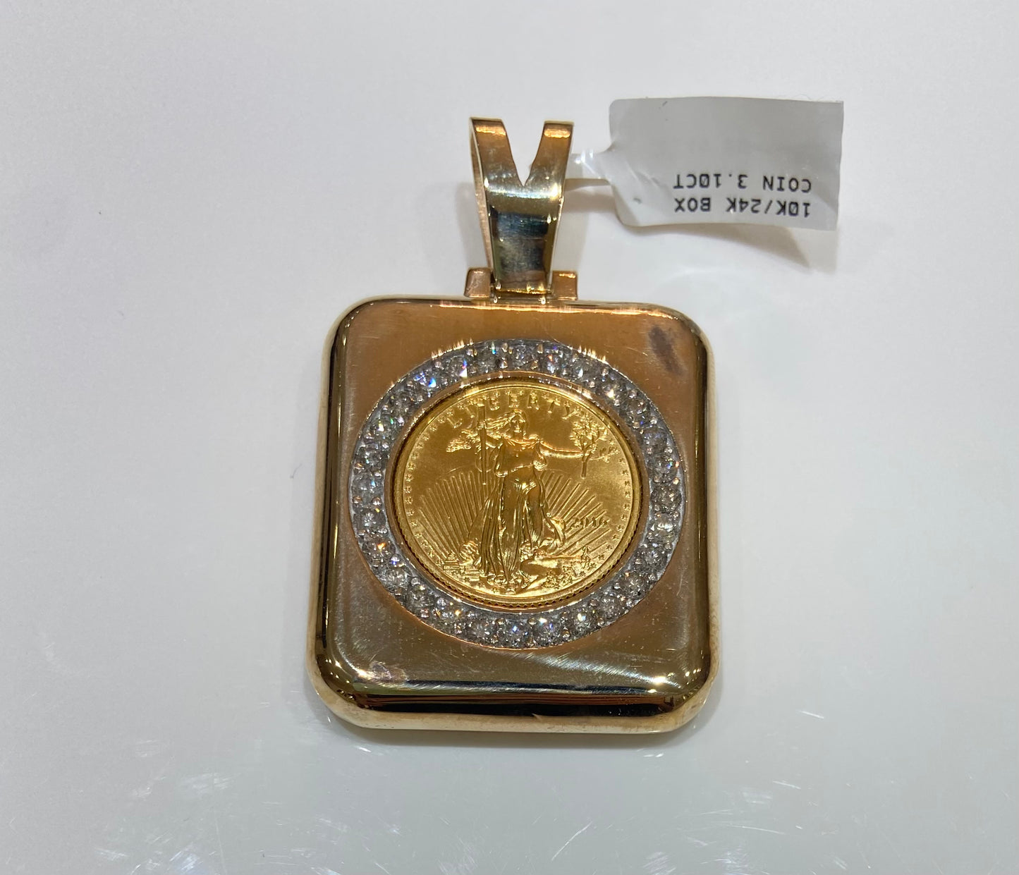 10K 3.10CT Box Coin Charm