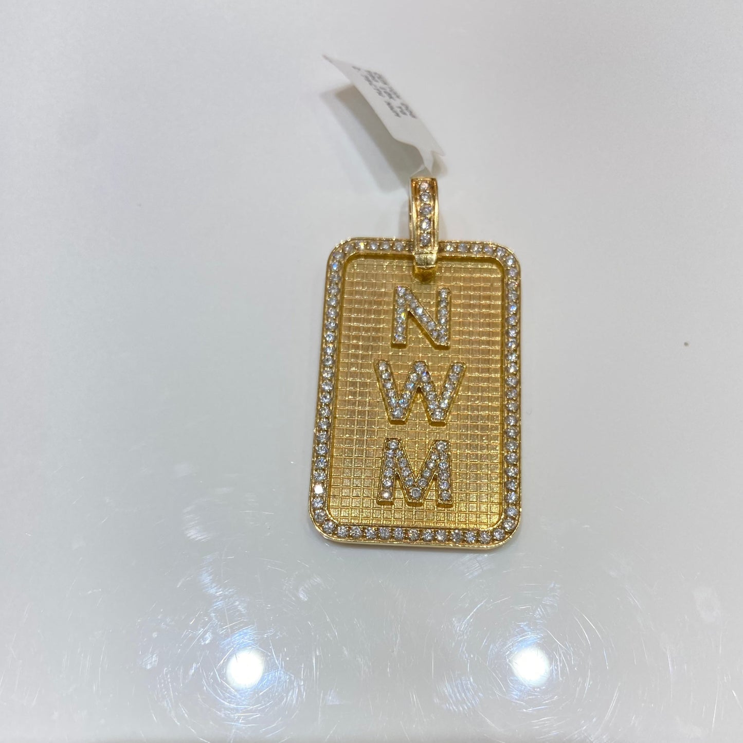 10K Yellow Gold 2.75CTW Custome Dog Tag
