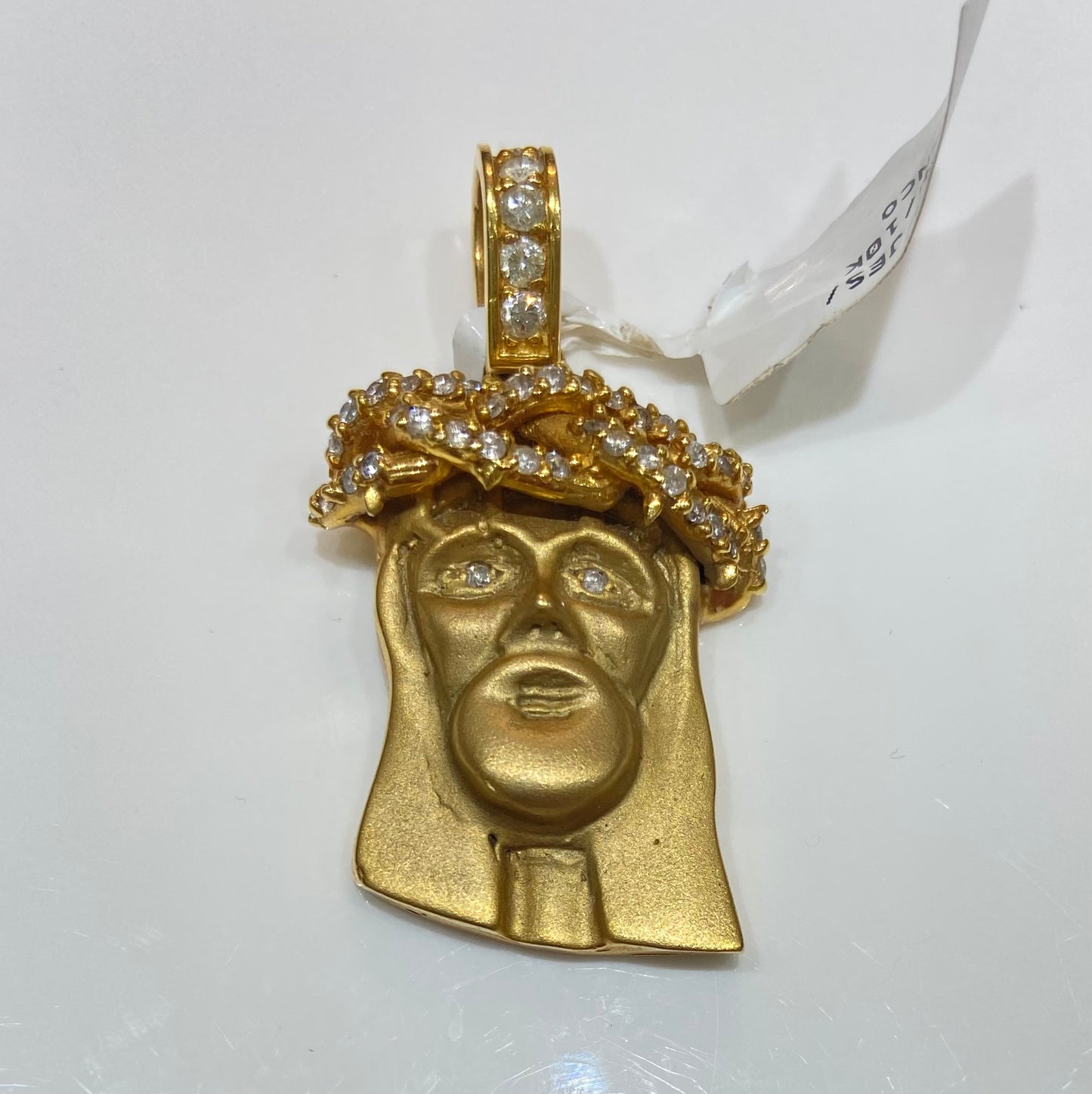 14K White Gold 1CTW Jesus Charm
