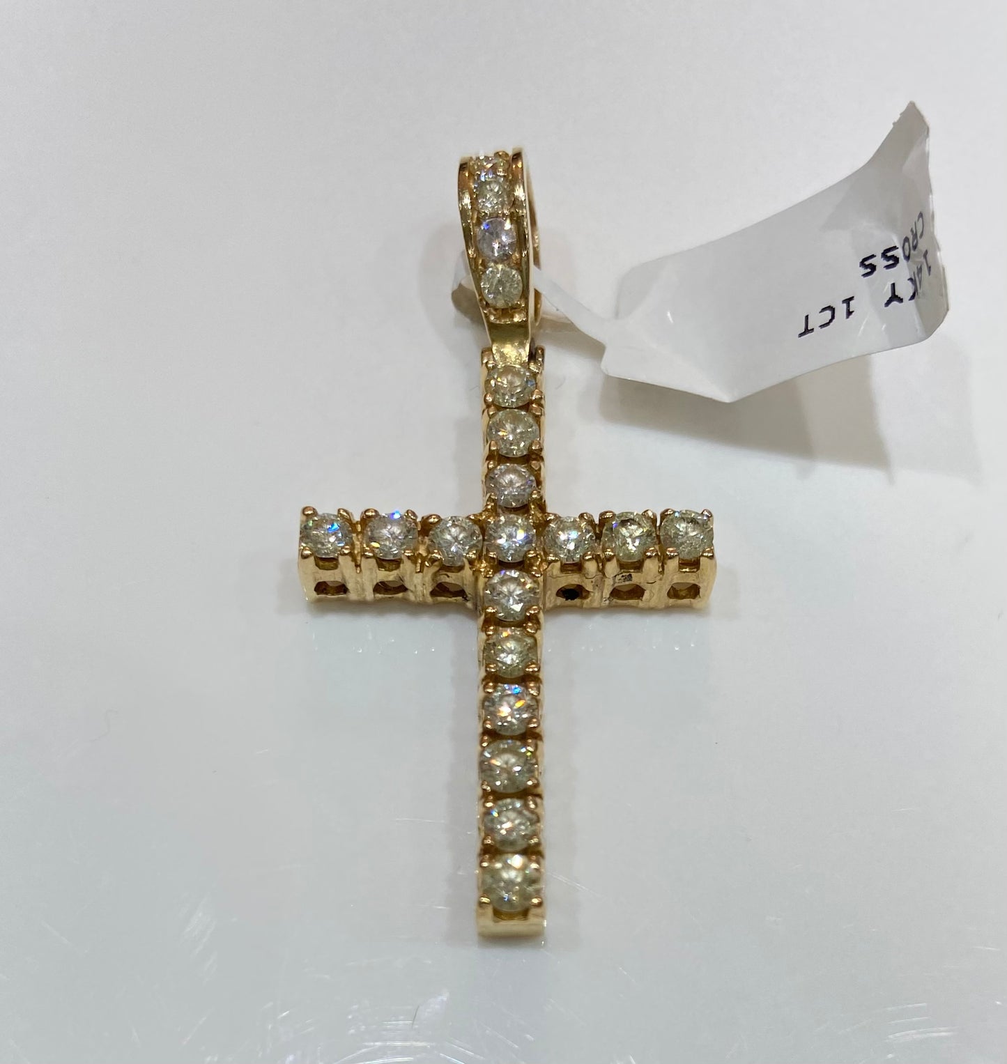 14K Yellow Gold 1CT Cross Charm