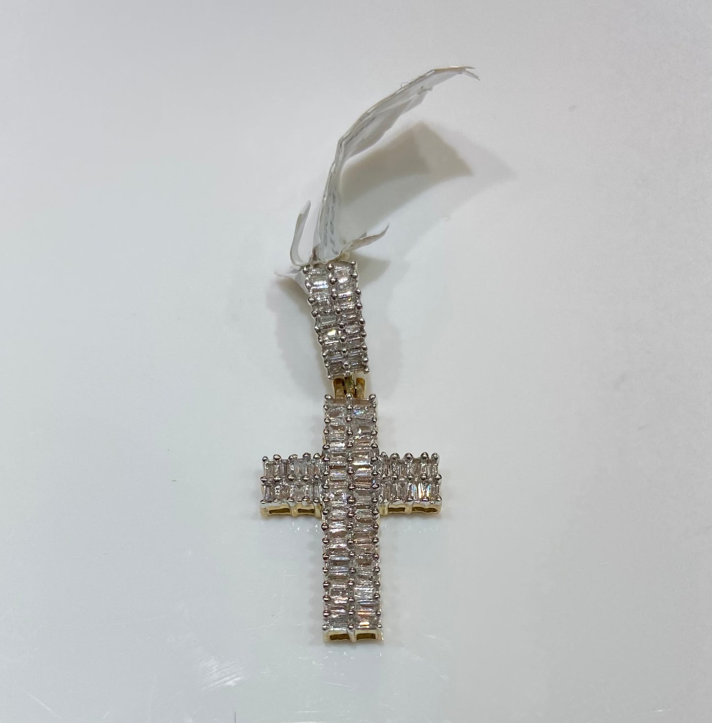 10K Yellow Gold 0.47CT Baguette Cross Charm