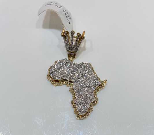 10K Yellow Gold 0.65CT Map With Crown Charm