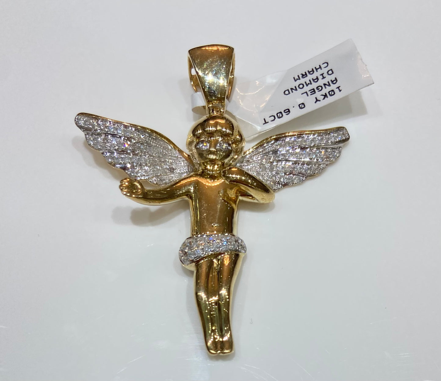 10K Yellow Gold 0.60CT Angel Diamond Charm