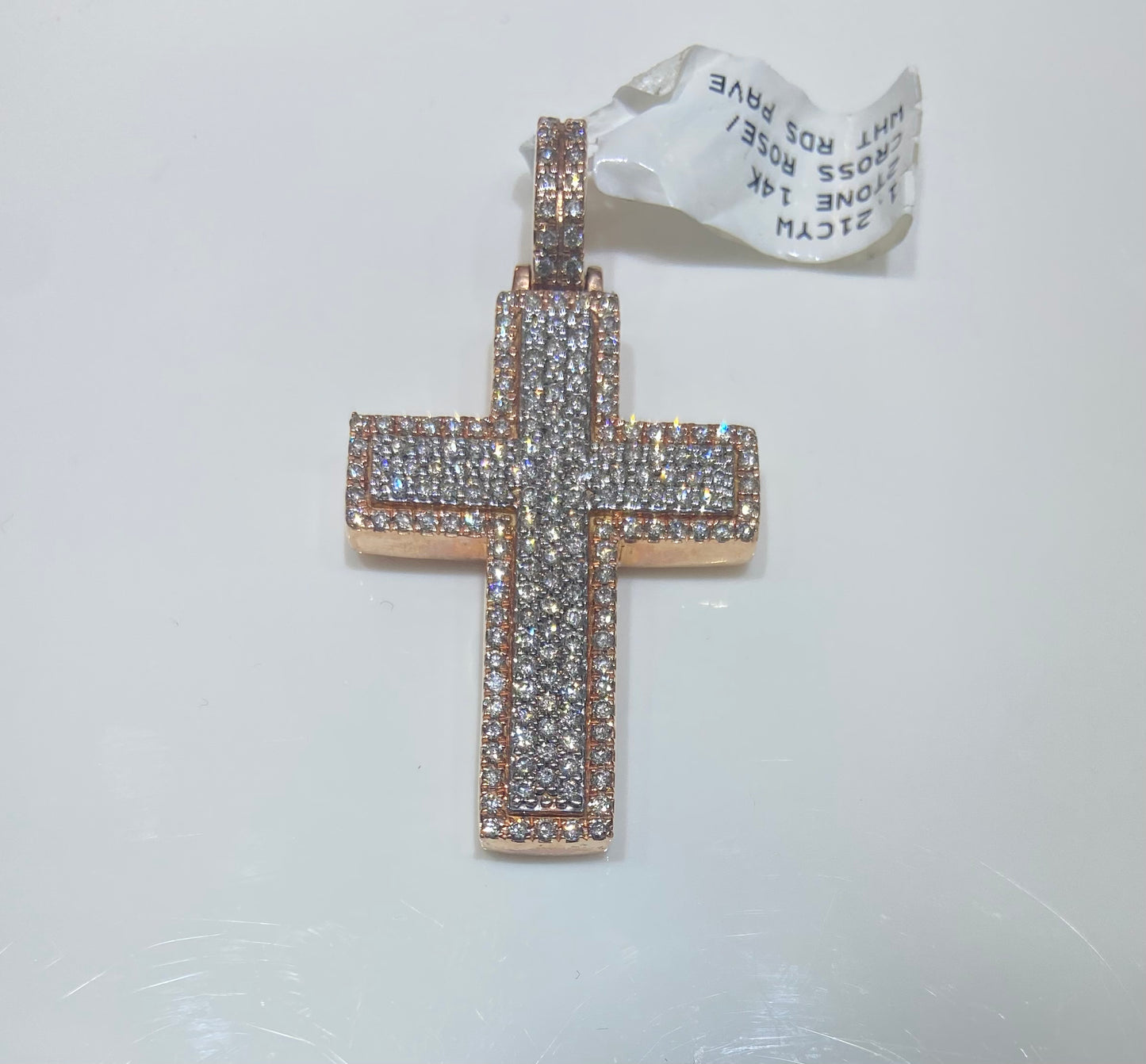 14K Rose/White Gold 1.21CTW 2 Tone Rounds Pave Setting